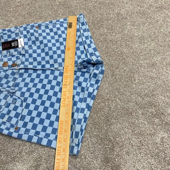 Y2K 00s streetwear grunge Checkerboard Highwaisted Corset Short sz 11 Festival - Picture 6 of 12